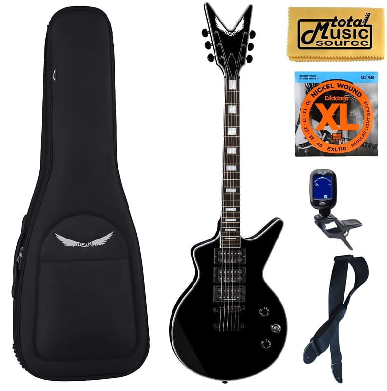 Dean Cadi Select 3 Pickup Electric Guitar, Classic Black, Bag Bundle image 1