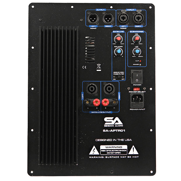 Seismic Audio SA-APTR01 300w 2-Channel PA Speaker Plate Amplifier w/ 2 Satellite Outputs image 1