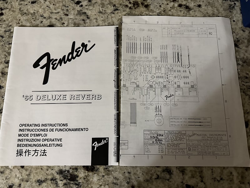 Fender 65 Deluxe Reverb Manual & Schematic 1996 Reverb