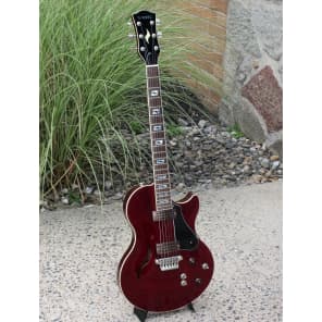 Vox Virage - Deep Cherry VGSCDC Semi-Hollow Electric Guitar with Hard Shell Case image 1