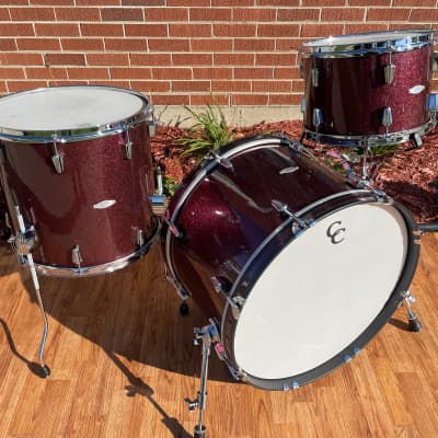 C&C Drum Company Gladstone Big Beat Drum Set Burgundy Sparkle 22/13/16 *Video Demo* image 2