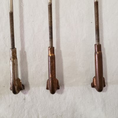 Ludwig Single Tension Bass Drum Claws and Rods 10 sets in total..1920s-1930s  - Nickel image 8