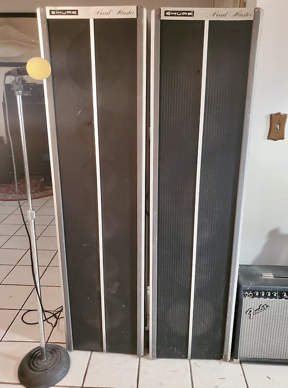Shure Vocal Master Speaker Columns VA300S 1970s Grey Reverb