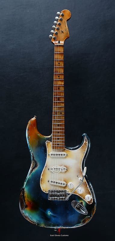 Fender Stratocaster Galaxy Blue Heavy Aged Relic by East Gloves Customs (Very Rare) image 1