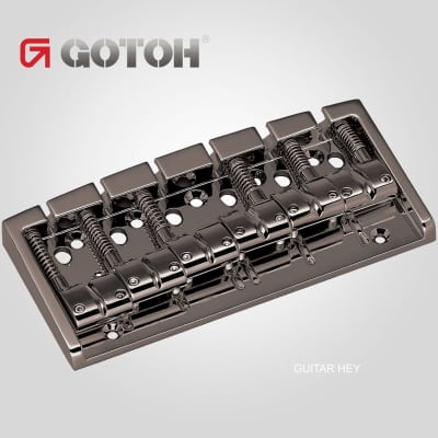 NEW Gotoh 404BO-6 6-String Bass Bridge MULTI TONAL Brass Saddles - COSMO  BLACK