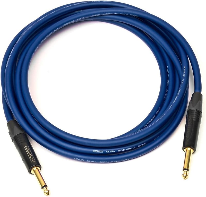VHT Ultra Instrument Cable, 18 Foot 1/4" Straight Ends Neutrik Plugs - Blue image 1