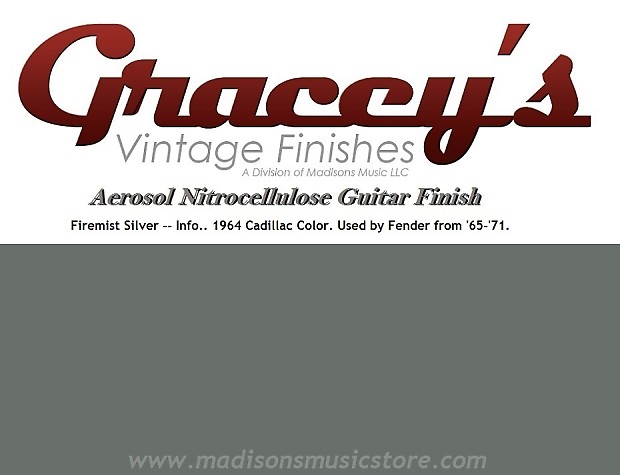 Gracey's FIREMIST SILVER Guitar Finish Paint Aerosol Spray Can NITRO image 1