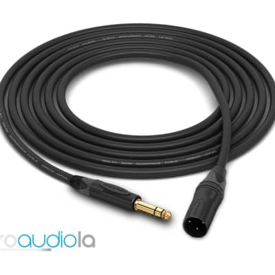 Mogami 2549 Cable | Neutrik Gold 1/4" TRS to XLR-Male | Black 80 Feet | 80 Ft. | 80'