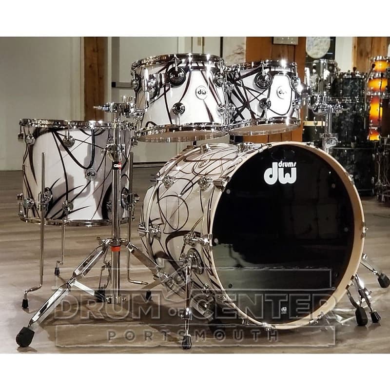 DW Collectors Maple 4pc Drum Set White Glass Contrails | Reverb