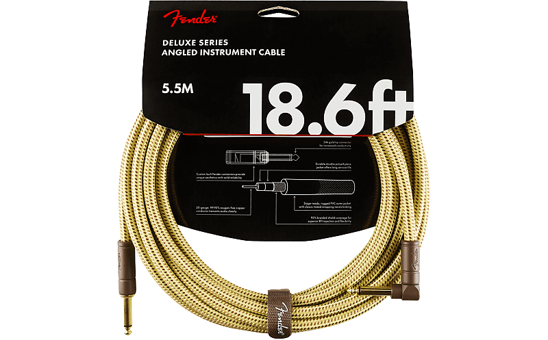 Fender Deluxe Series Cable - 18.6' - Tweed - STR/ANG image 1