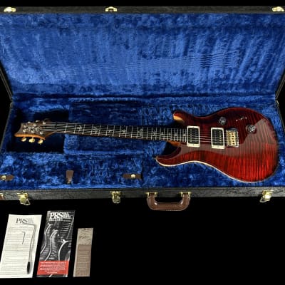 2019 Paul Reed Smith PRS Custom 24 Wood Library 10 Top w Brazilian Rosewood Board ~ Red Tiger image 12