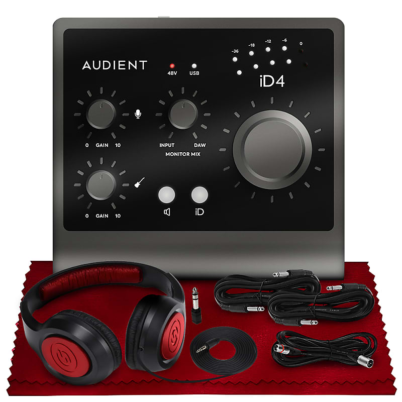 Audient iD4 MKII Desktop 2x2 USB Type-C Audio Interface w/ Accessories