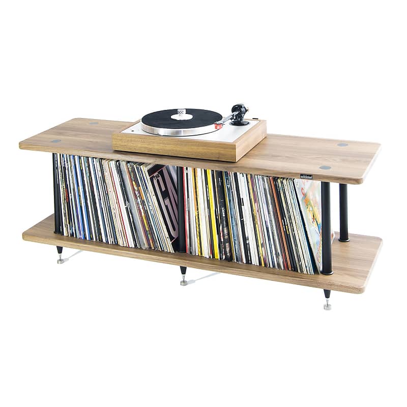Solidsteel: Solidsteel: VL-2 Turntable Shelf + Vinyl Record Storage - Walnut (Open Box Special)  			