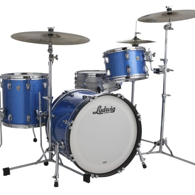 Ludwig *Pre-Order* Classic Maple Blue Sparkle Downbeat 14x20_8x12_14x14 Drum Kit Shell Pack Made in USA Authorized Dealer image 1
