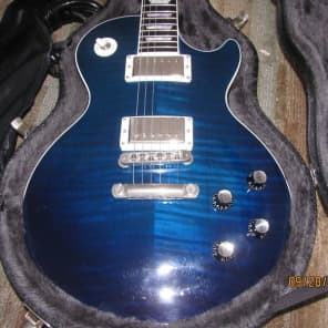 2004 Gibson Les Paul Standard Limited Edition; Manhattan Midnight Blue flame image 10