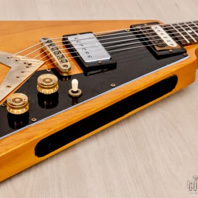 1978 Greco FV-900 Flying V Vintage Guitar Natural w/ Case, Japan Fujigen, Rocket Roll Sr image 6
