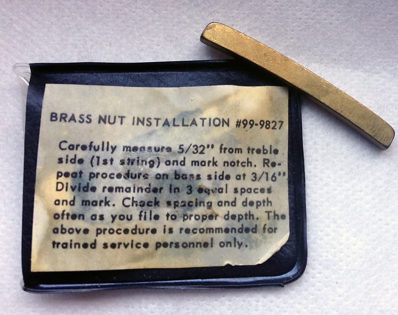 Fender brass nut for Precision Bass - original NOS from the late 70's image 1
