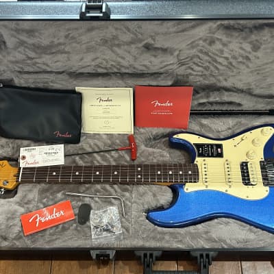 Fender American Ultra Stratocaster HSS Rosewood USA Made Cobra Blue #US22072892 8lbs 2.8 oz image 1