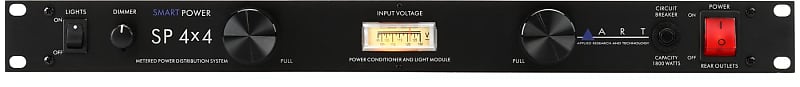 ART SP 4x4 Rackmount 8 Outlet Power Conditioner and Surge Protector - with Linear Voltmeter and Dual Lights  			