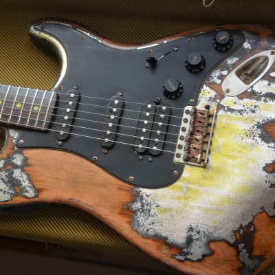 Fender Stratocaster Heavy Relic Nitro Silver Sparkle O Black HSS Custom image 10