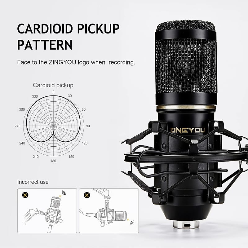 Bundle,　Microphone　Mic　Reverb　Set　Brocasting　Kit　For　Studio　Recording　(Microphone　(Black))　Condenser　Bm-800
