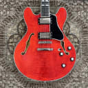 Eastman T486-RD 16" Thinline Deluxe in Red w/ Case, Pro Setup #1878