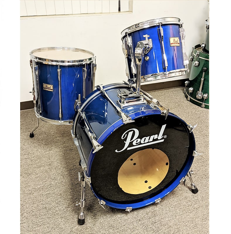 Pearl MLX Prestige Custom Vintage 80's Maple Shell Drum Set in Sheer Blue  Lacquer