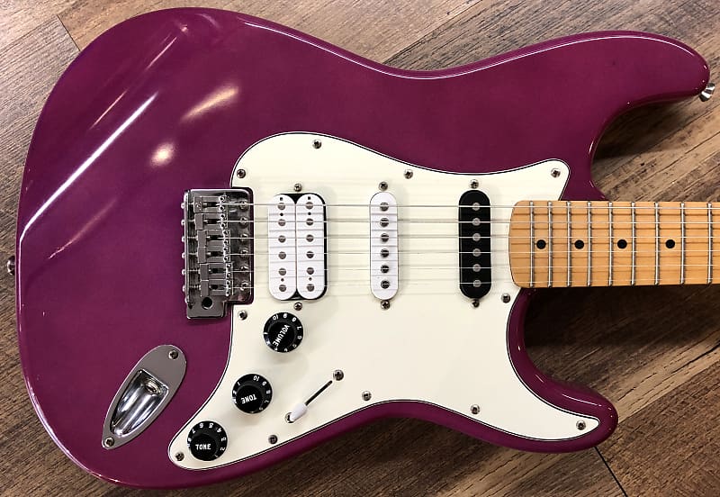 1999 Fender Squier Standard Series Stratocaster HSS Gloss Galactic Purple  Finish Electric Guitar