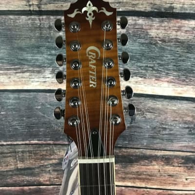 Crafter Left Handed SAT 12 String Guitar with Case- Sunburst image 3