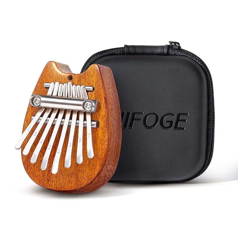 Mini Kalimba 8 Keys Thumb Piano Cute Portable Exquisite Piano Musical  Instrument Wood Good Accessory Pendant Gift for Kids Adult Beginners Brown