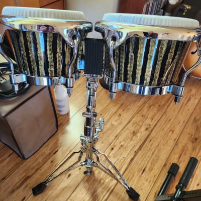 Pearl Havanna Series Fiberglass 4pc Conga & Bongos Set Liquid Gold Drums | 11",11.75",12.5",7"/ 9" image 5