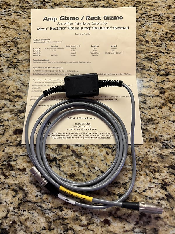 RJM Amp Gizmo or Rack Gizmo Interface Cable for Mesa Boogie Reverb