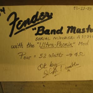 Dumble Ultra Phonix Mod 1964 Fender Bandmaster Head '64 Vintage Pre-CBS image 9
