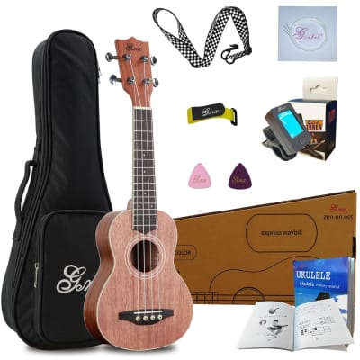 Soprano Ukulele Beginner Kit For Kids Adults 21 Inch Ukelele W