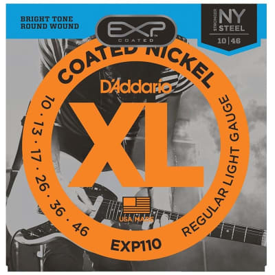 D'Addario EXP110 Coated Nickel Plated Steel Light Electric Strings 10 - 46 image 1
