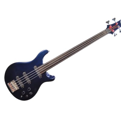 PRS 4 String Fretless Bass Guitar w/ HSC - Used 1988 Blue Sparkle for sale