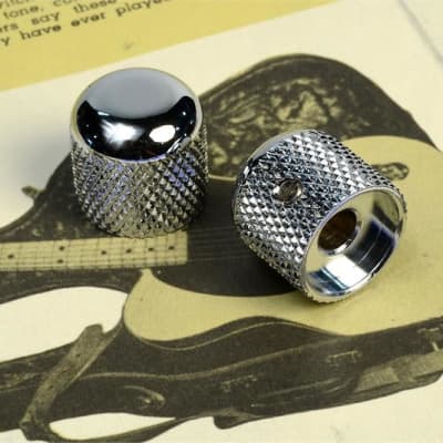 Fender '52 Style Tele Knurled Chrome Dome Knobs, Set of Two, 0094040049 image 6