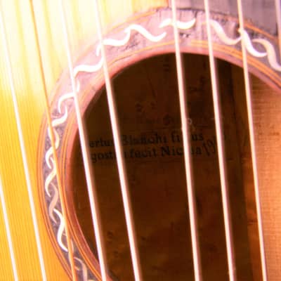 Albertus Blanchi harp guitar 1900 - masterbuilt romantic guitar - check video! image 13