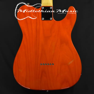 G&L Tribute ASAT Classic - Left Handed Solidbody Electric Guitar - Clear Orange Finish image 6