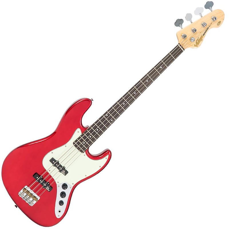 Vintage VJ74 ReIssued Bass Guitar ~ Candy Apple Red image 1