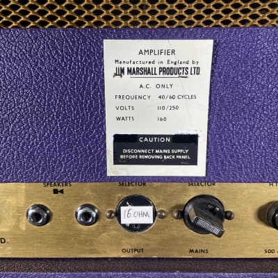 Marshall JMP 50 Half Stack 1971 - Purple image 8