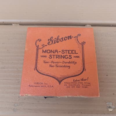 Vintage 1940's Gibson Script Logo Mona-Steel Guitar String Box w/ Packets! Rare, Original Case Candy! image 1
