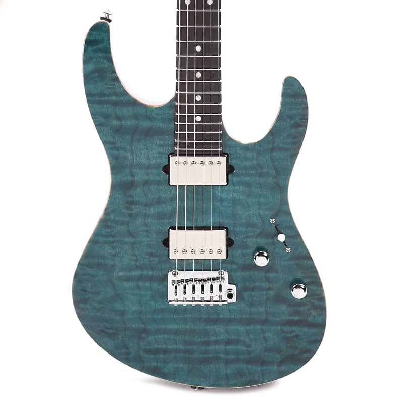 Suhr Custom Modern HH Quilted Maple/Mahogany Transparent Teal (Serial #76271) image 1