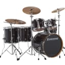 Evolution Maple 6 pc. Drum set with Hardware and Zildjian ZBT Cymbals- Transparent Black