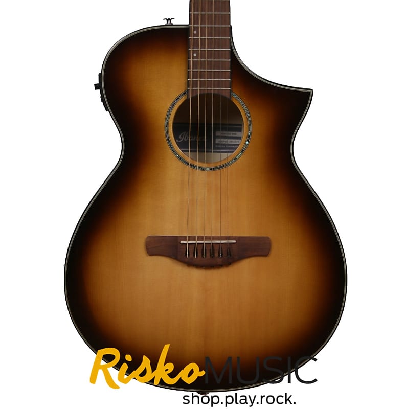 Ibanez AEWC300-NNB Solid Spruce/Flamed Maple Cutaway with Electronics Natural Brown Burst image 1