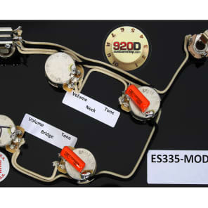 920D Custom Shop ES335-MODERN CTS/Switchcraft ES-335 Wiring Harness w/ Orange Drop Caps