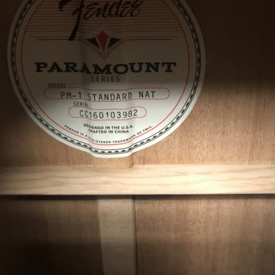 Fender Paramount PM-1 STD 2016 Natural image 2