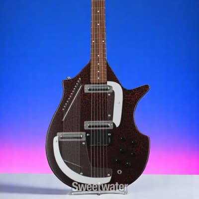 Brand New Danelectro Coral Electric Sitar – Red Crackle | 6+13 Strings | Lipstick Pickups | Gotoh Bridge image 7