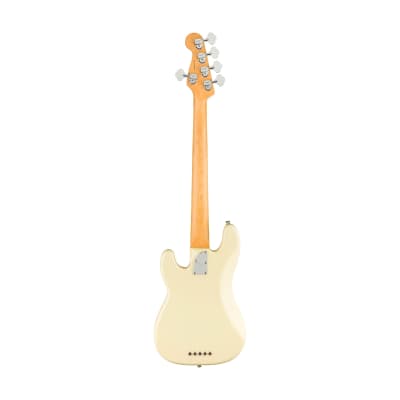 [PREORDER] Fender American Professional II Precision Bass V Electric Guitar, RW FB, Olympic White image 2