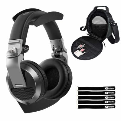 Pioneer HDJ-X7-S Over Ear Silver Pro DJ Headphones w/ Table Stand + Carry Case image 17